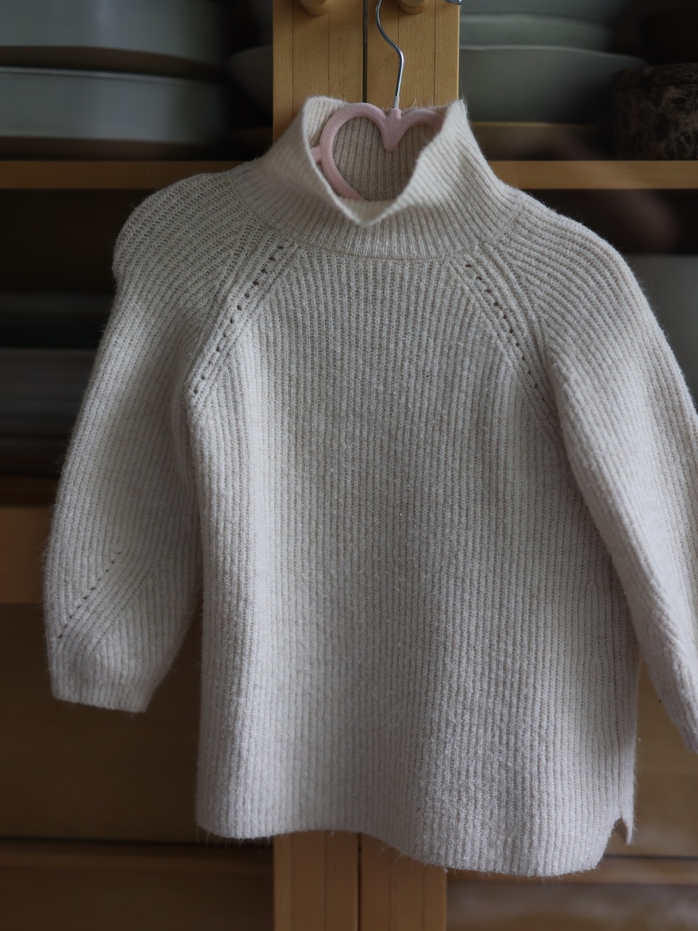Zara Cream Ribbed Turtleneck Sweater